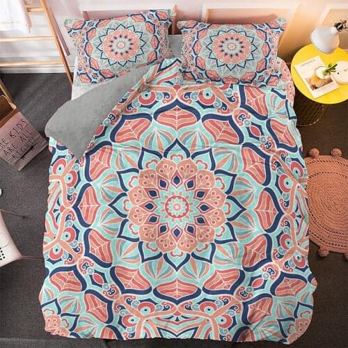 Mandala Bedding Set Floral Bedspread Bohemian Duvet Covers with Pillowcases King Queen Twin Size
