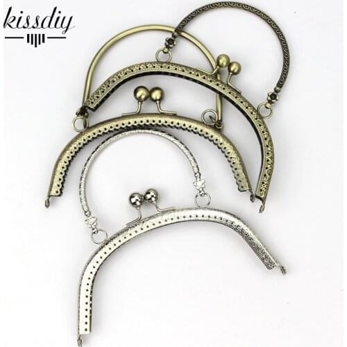 KISSDIY 3pcs/lot 16.5cm Vintage Metal Purse Frame Antique Bronze Silver kiss clasp Handle for DIY Bag Accessories