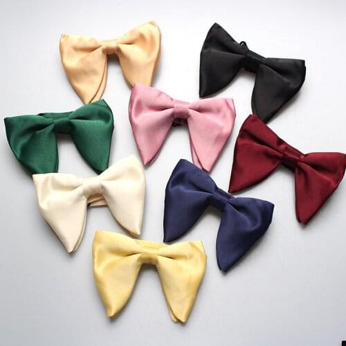 Linbaiway Mens Pink Bowties for Wedding Party Suits Accessories Tuxedo Polyester Big Bow Ties for Women Bowknots Cravat