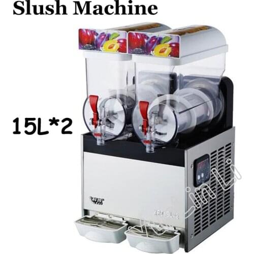 Slush Machine 220V/110V Beverage Ice Machine Snow Melting Machine 2 Tanks of Commercial Slush Machine XRJ -15L* 2