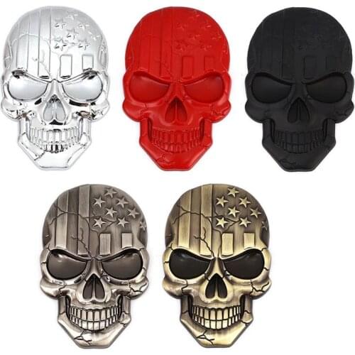 3D Punisher Metal Car Stickers Skull Head Emblem Badge Decals for BMW Audi Ford Focus Chevrolet Honda Hyundai Nissan Vw