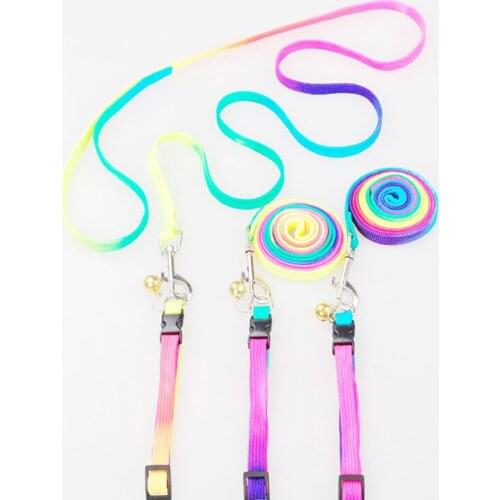 Soft Walking Harness Lead Adjustable Pet Puppy Chain 1.2M Rainbow Mascotas Pet Dog Puppy Leash