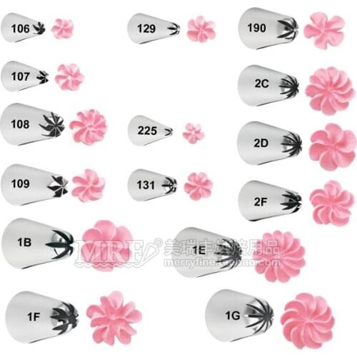 Free Shipping Stainless Steel icing tips closed star piping nozzles set(15pcs/lot) cake decorating baking DIY tools