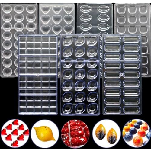 Real Polycarbonate Chocolate Bar Mold Eco-friendly Plastic Baking Pastry Mould Cozinha Kitchen Pastry Tools