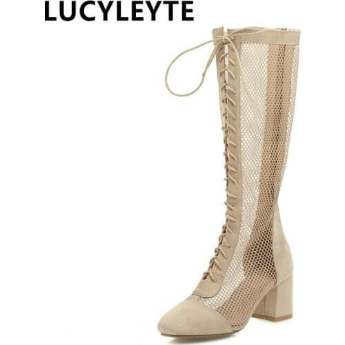 2020 new shoes, summer boots, hollow high-heeled boots, fashionable non-slip wear-resistant boots 34-43 women sandals