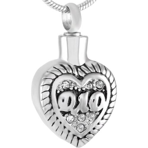 9337 New Dad In My Heart Cremation Jewelry Engravable Name Stainless Steel Keepsake Urn Pendant Ashes Holder Memorial Necklace