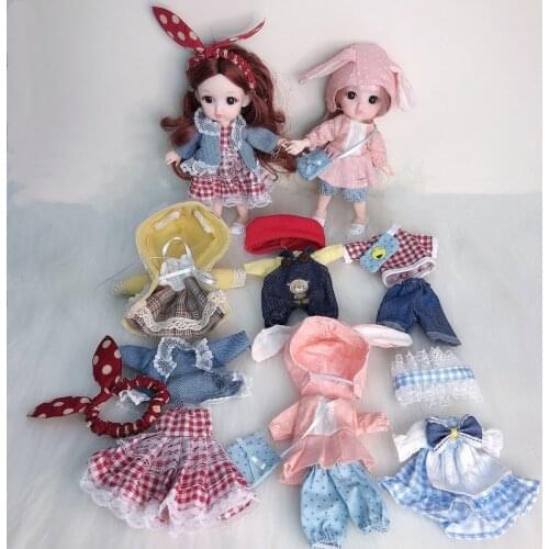 17cm Bjd Doll Clothes High-end Dress Up Can Dress Up Fashion Doll Clothes Skirt Suit Best Gifts for Children DIY Girls Toys