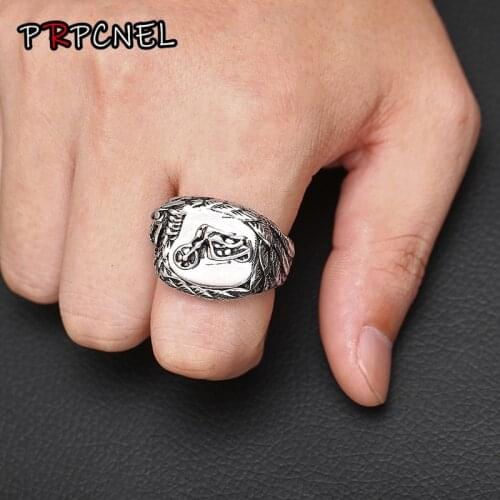 Wholesale US 8 to 13 size silver color To Ride Eagle Ring 316L Stainless Steel Jewelry Motor Cycles Biker Ring