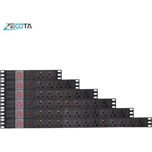 PDU Power Strip Distribution Unit Network Cabinet Plug Socket Universal 15A Outlets Overload Dual Break Switch 2m Extension Cord