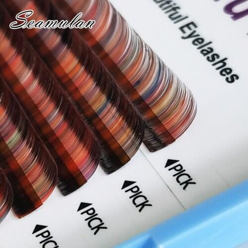 Eyelashes Maquiagem Make up Mink Lashes Rainbow Color Eyelash Soft Cilios Light Natural 8 color mix individual lashes extension