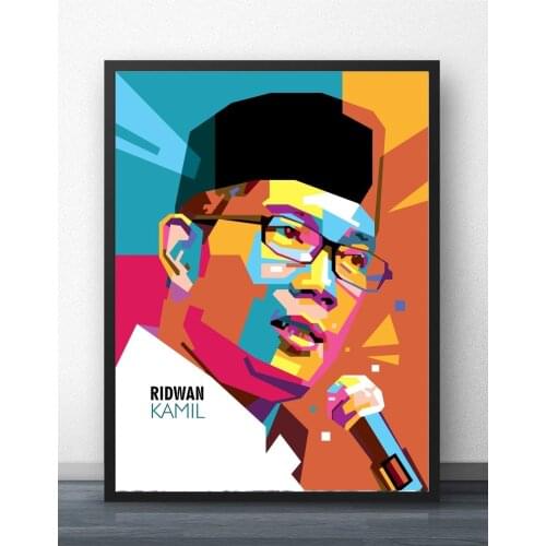 Ridwan Kamil Pop Art Wall Art Paint Wall Decor Canvas Art Poster Oil Paintings for Living Room No Frame