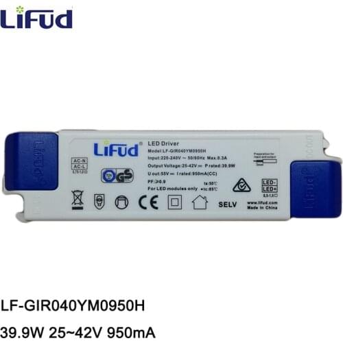 Lifud LED Driver 24-40W 950mA DC 25-42V AC220-240V LF-GIR040YM0950H Transformer LED Driver Panel for Class II LED Luminaire