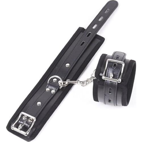Bound Bondage Tight Binding Lock Leather Plush Handcuffs Shackles Female Femdom Adult Sex Toys