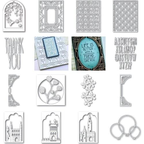 2021 New Christmas Word Baloon Floral Castle Cutting Dies Craft Embossing Make Paper Greeting Card Making Template DIY Handmade