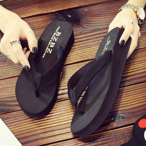 Bohemia Floral Beach Sandals Wedge Platform Thongs Slippers Flip Flops 2019 New Summer Shose For Women Girls GY-55