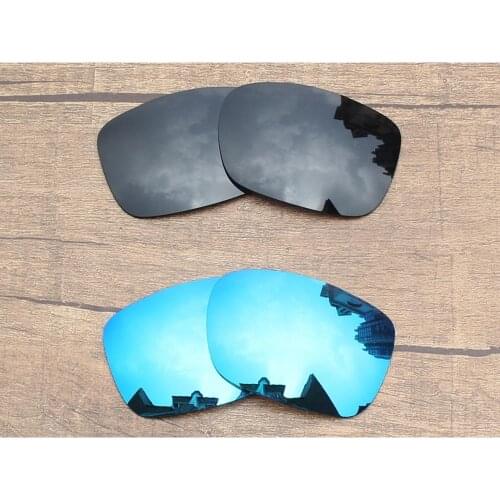 Vonxyz 2 Pairs Stealth Black & Ice Mirror Polycarbonate Replacement Lenses for-Oakley TwoFace Frame