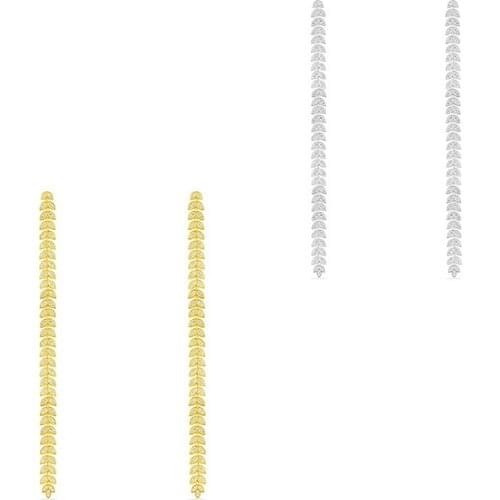 New Fashion Charm Cubic Zirconia Super Long Leaf Earrings Luxury Decoration Women Dance Jewelry