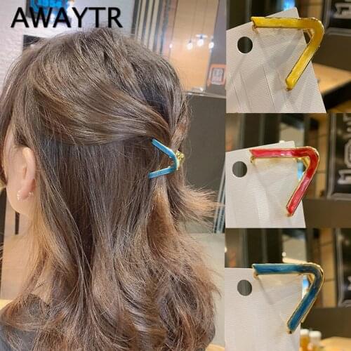AWAYTR Woman V Shape Hairpins Hair Claws Girls Hair Accessories Korean Hair Clips Hairgrip Headwear Barrettes Ornaments Tiara