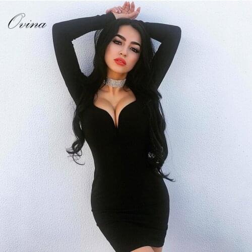 3 Color Celebrity Women Dresses Long Sleeve Mini Bodycon Rayon Bandage Dress Night Party Dress