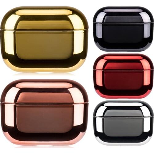Gold Electroplated Hard PC For AirPods 1 2 3 Case Cover Wireless Headphones Accessories For Airpods Pro Color Earphone Case