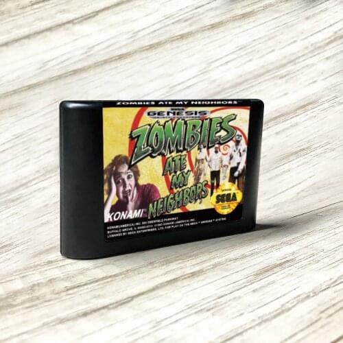 Zombies Ate My Neighbors - USA Label Flashkit MD Electroless Gold PCB Card for Sega Genesis Megadrive Video Game Console