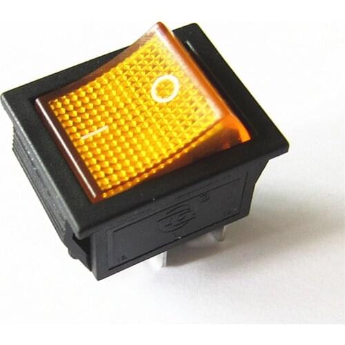 1pc Latching Rocker Switch Power Switch 31x25mm I/O 4 Pins With Light 16A 250VAC 20A 125V/AC KCD4 DPST Yellow Boat