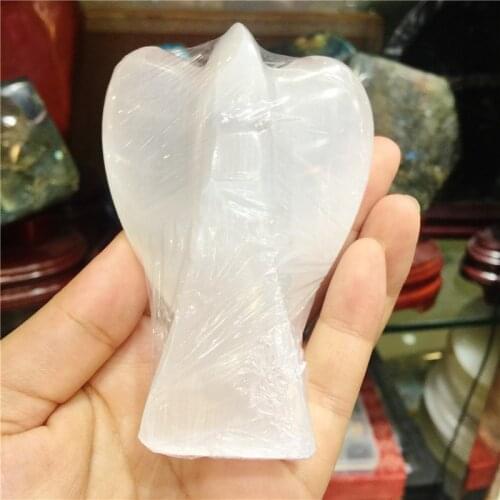 1pcs rock selenite angel crystal Himalayan white stone cream gem crystal reiki healing