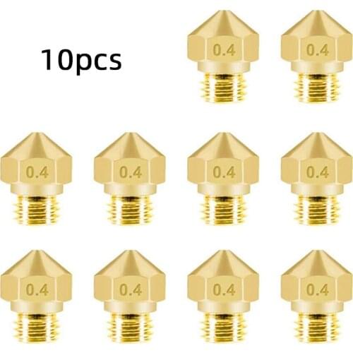 10pcs MK10 M7 Extruder Nozzle 0.4mm/1.75mm Brass Extruder Print Head for 3D Printer Wanhao Dupicator D4/I3/Dremel QIDI Makerbot
