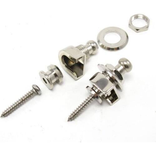 10pcs silver Musical Band Playing Acoustic Electric Guitar Bass Strap Buckle Lock Skidproof Guitar Accessories