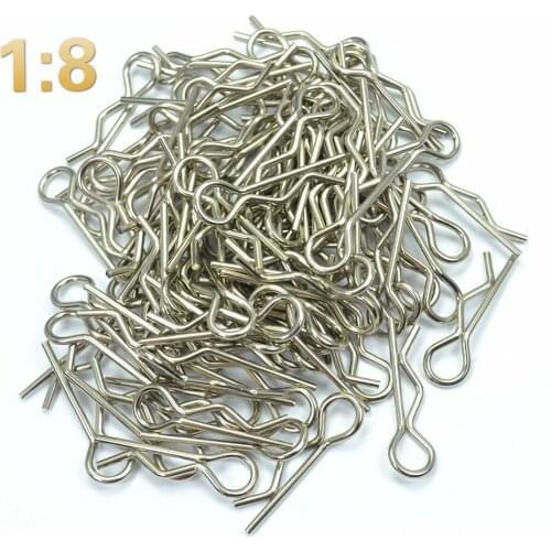 100PCS RC 1/8 Body Clips Pins Bend Post Remote Control Car Parts Truck Buggy Shell for 1:8 rc car