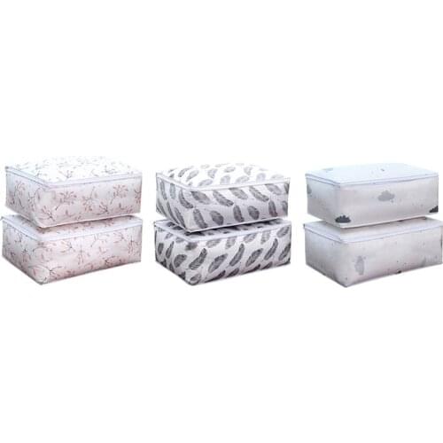 2Pcs Foldable Storage Bag Clothes Blanket Quilt Closet Sweater Organizer Box Home Storage Bags Supplies