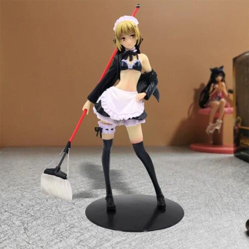 22cm Anime Fate Stay Night Saber Maid Broom Ver PVC Action Figure Figurine Collectible Model doll toy T30