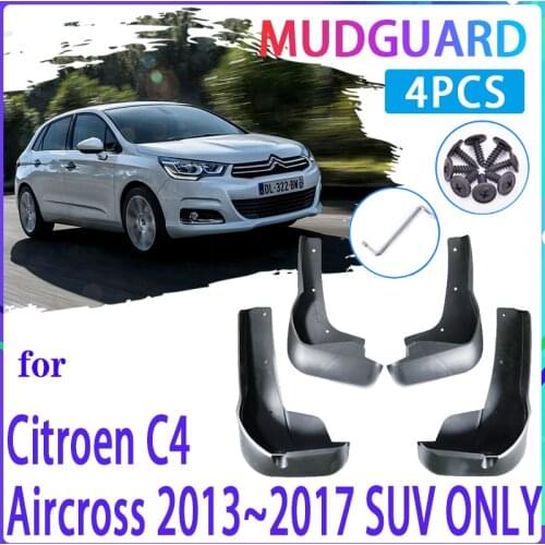 4 PCS Car Mud Flaps for Citroen C4 Aircross 2013~2017 2014 2015 2016 Mudguard Splash Guards Fender Mudflaps Auto Accessories