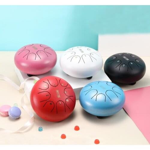 6in Metal Tongue Drum Mini 8-Tone Drums with Drumsticks Percussion Musical Instruments Ethereal drum Tambourine