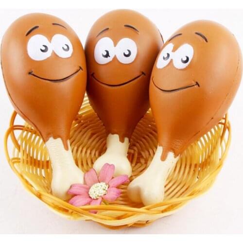 Free DHL 50pcs Drumsticks Scented Stress Reliever Soft Squishes Lovely Phone Straps Toys Stress Relief Slow Rising Squeeze Toy