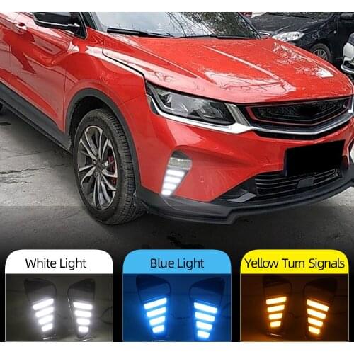 CSCSNL 2Pcs Daytime running light fog cover light For Geely coolray(SX11) 2019 2020 Proton X50 DRL with flowing turn signal