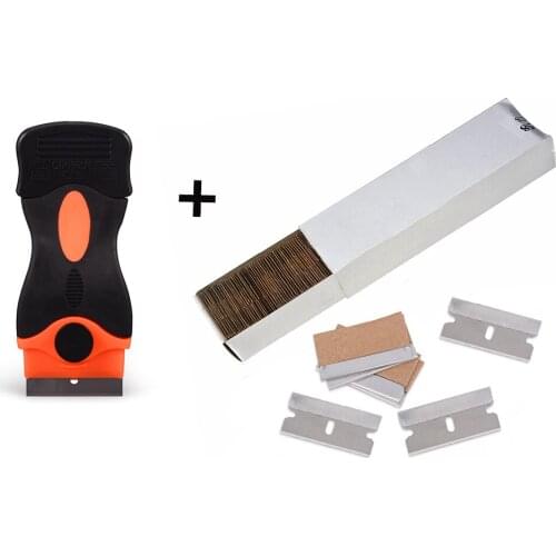 EHDIS Multi Razor Scraper+100PCS Carbon Steel Razor Blade Car Wrapping Window Tint Tool Film Sticker Remover Cleaning Squeegee