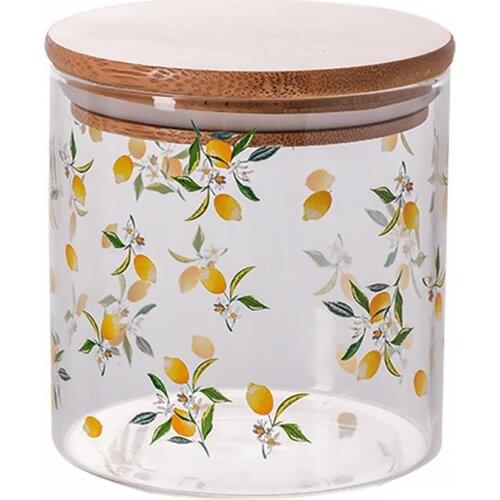 Lemon Pattern Storage Pot Practical Sealing Canister Sealing Jar for Home