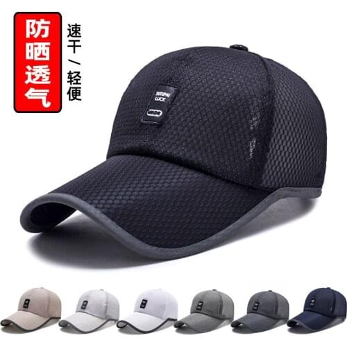 Summer Mens Thin Hat Summer Breathable Sunscreen Quick-drying Baseball Cap Ladies UV-Proof Caps Outdoor Fishing Hats