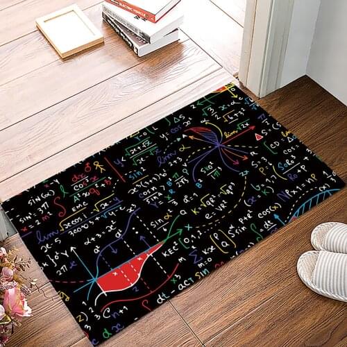 Mathematics Formula Chart Doormat for Entrance Door Bathroom Hallway Non-Slip Rugs Home Decor Kitchen Mats