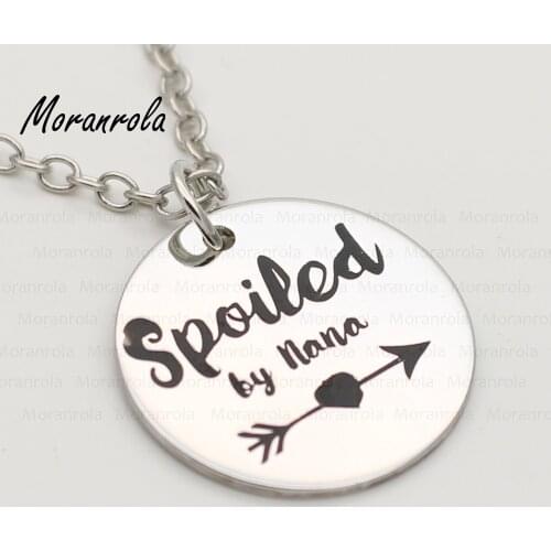 New arried "spoiled by nana" Copper nana necklace &Keychain, mothers day Jewelry Gift for grandma