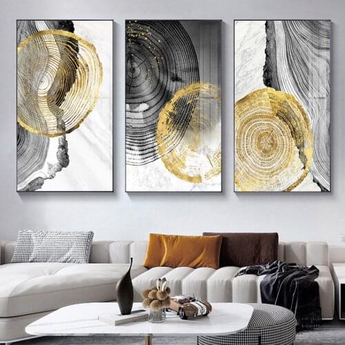 Minimalist Abstract Wall Poster Modern Style Canvas Print Black Gold Texture Painting Contemporary Art Room Decoration Picture