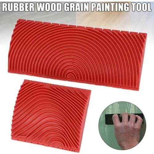 2PCS Imitation Wood Graining Rubber Roller Brush Set Graining Wall Painting Home Decor Art Embossing DIY Brushing Painting Tools