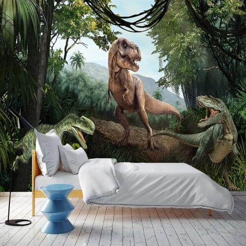 Custom Any Size Mural Wallpaper 3D Stereo Dinosaur Forest Wall Painting Childrens Bedroom Creative Home Improvement Photo Mural
