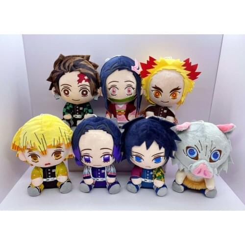 New 14PCS Kimetsu no Yaiba Demon Slayer Zenitsu Kochou Shinobu Nezuko Inosuke Tomioka Giyuu Rengoku Kyoujurou 8” 20CM Plush Doll