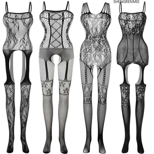 2020 New Jumpsuit Women Body Suit Body Stockings Erotic Open Crotch Teddy Sexy Lingerie Sleepwear Porno Nightwear Sexy Costumes