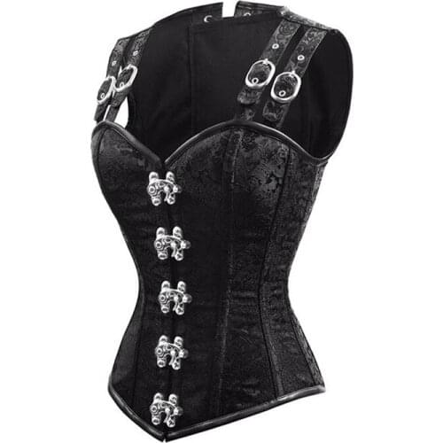 2018 Newest Waist Corsets And Bustiers Sexy 12 Steel Bone Double Buckle Straps Lace Up Corset Fajas Fajas Reductoras