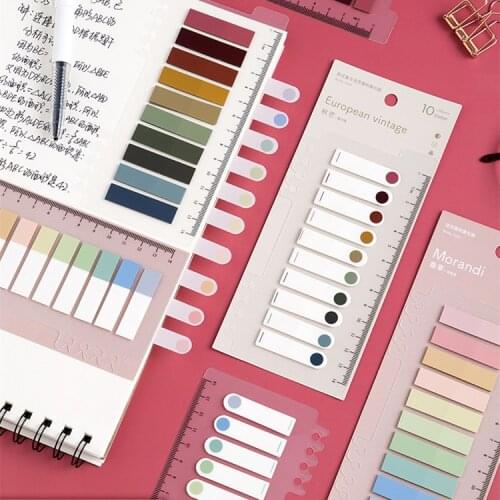 New Arrival 200 Sheets Loose Leaf Morandi Sticky Notes Memo Pads Index Binder Notepad Bookmark Paperlaria School Stationery