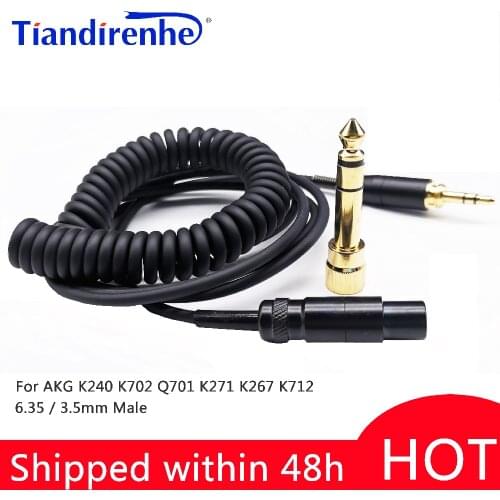 New Spring Headphone Cable for AKG K240 K702 Q701 K271 K267 K712 Headset Replacement Audio Wire 6.35 / 3.5mm Male to Mini XLR