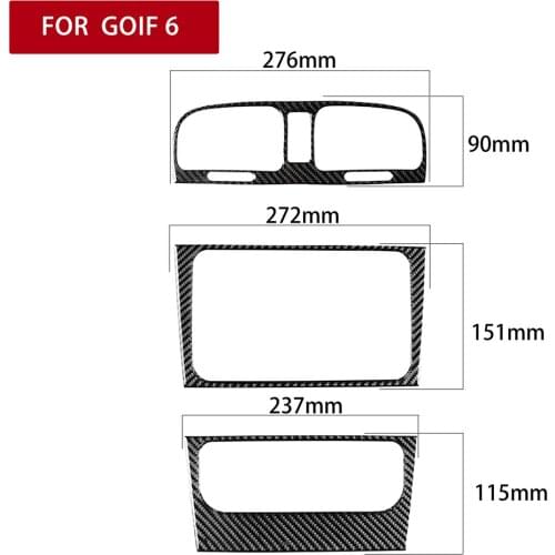 3x Auto Air Outlet Console CD Panel Fit For VW Golf 6 MK6 GTI